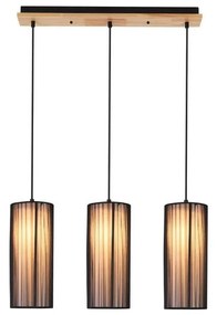 Полилей на кабел KIOTO 3xE27/40W/230V черен/бук