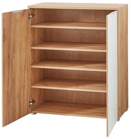 Бял шкаф за обувки в дъбов декор Telde - Germania