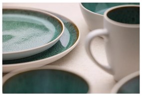 Бяла/зелена десертна глинена чиния ø 21 cm Gastro White/Green – Bitz