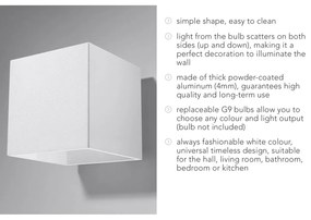 Бяла стенна лампа Geo - Sollux