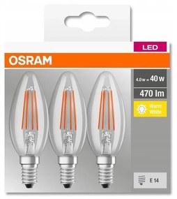 КОМПЛЕКТ 3x LED Крушка VINTAGE B40 E14/4W/230V 2700K - Osram