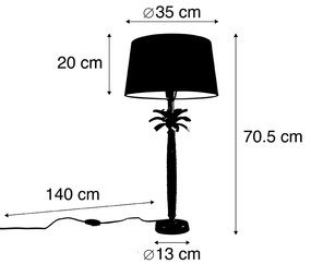 Арт Деко настолна лампа бронз с черен абажур 35 см - Areka