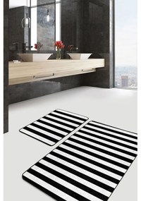 Бели/черни килими за баня в комплект 2 бр. 60x100 cm – Mila Home