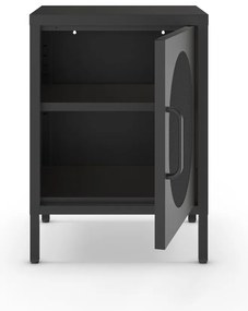 Черно метално нощно шкафче Diora – Marckeric