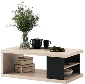 Холна маса с рафт и място за съхранение LORA бежова/черна