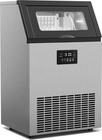 Klarstein Glacial промишлен ледогенератор за лед 45  кг с LED дисплей и прозорче