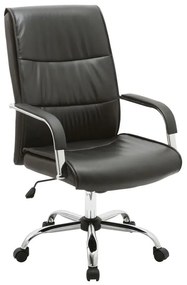 Офис стол ΕΟ590 черен цвят с хром крака