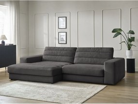 Антрацитен кадифен ъглов диван (ляв ъгъл) Sierra – Bobochic Paris