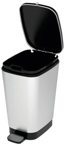 Пластмасово кошче за боклук с педал в сребрист цвят 25 l Chic Bin – KIS