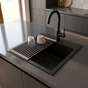 Стоманена мивка с комплект аксесоари 3 бр. REA Leo 40 Black