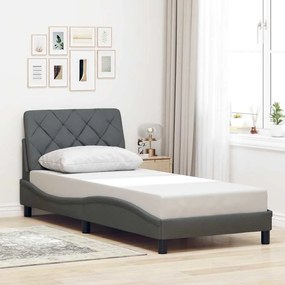 3310560 vidaXL Рамка за легло без матрак, тъмносива, 80x200 см, плат