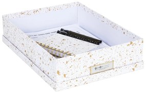 Кутия за съхранение в златно и бяло Oskar - Bigso Box of Sweden
