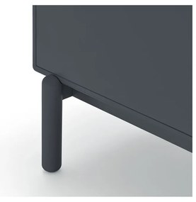 Тъмно сив нисък скрин с чекмеджета 137x76 cm Corvo - Teulat