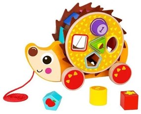 Дървена играчка за дърпане със сортер - Таралеж - Tooky Toy