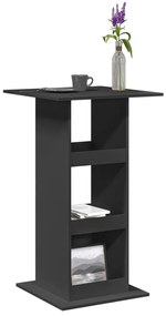 854329 vidaXL Бар маса с рафт, черна, 60x60x102 см, инженерно дърво