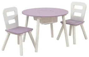 Комплект маса с два стола - Round Storage Table & 2 Chair Set - Lavender - KidKraft