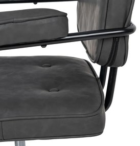 Антрацитен офис стол от имитация на кожа – Ixia