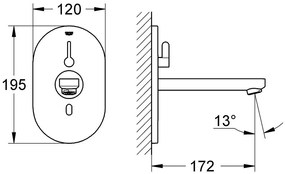 Electronic mixer wall wash Тоалетна Grohe Eurosmart Cosmopolitan E