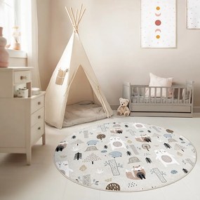 Детски килим подходящ за пране ø120 cm Forest Friends – Mila Home