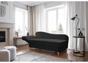 Антрацитен шезлонг от рипсено кадифе (ляв ъгъл) Chic Charlotte – Miuform