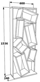 Библиотека Джамей 120-000367 цвят сонома-черен