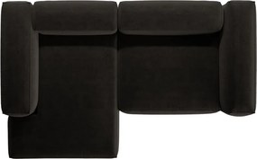 Черен ъглов диван (ляв ъгъл) Bergamo – Cosmopolitan Design