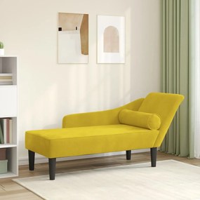 4007594 vidaXL Кушетка с възглавници, жълта, кадифе