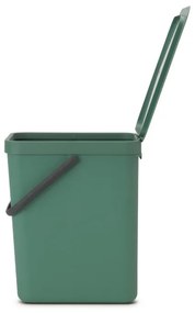 Кош за разделно събиране на боклук Brabantia Sort&Go 1003236, 25 л, Дръжка, Възможност за стенен монтаж, Тъмнозелен