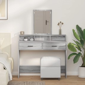 Sonata H Тоалетка с чекмеджета Сиво Сонома 100x41x140 см