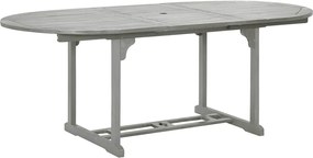 47277 vidaXL Градинска маса, сива, 200x100x75 см, акация масив