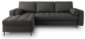 Тъмно сив ъглов разтегателен диван , ляв ъгъл Santo - Milo Casa