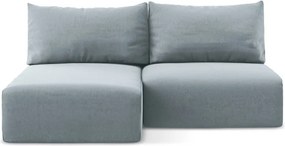 Син кадифен сгъваем/с място за съхранение ъглов диван (ляв ъгъл) Kalena – Makamii