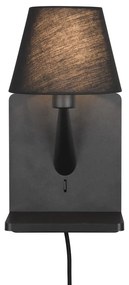 Матово черна стенна лампа Comfort – Trio