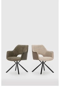 Зелени тапицирани трапезни столове в комплект с подлакътници 2 бр. Mariel – Marckeric