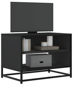 848879 vidaXL ТB шкаф, черен, 61x40x46 см, инженерно дърво и метал
