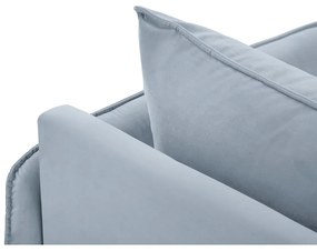 Светлосиньо кадифено кресло за отдих (десен ъгъл) Vienna - Cosmopolitan Design