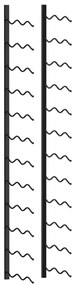 289557 vidaXL Стойка за вино за 24 бутилки, стенен монтаж, черна, желязо