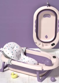Сгъваема бебешка вана VAIANA PREMIUM с възглавница и стойка - повече цветове лилаво