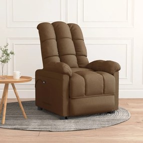 3073752 vidaXL Електрически наклоняем стол, кафяв, текстил
