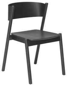 Черен дъбов трапезен стол Oblique - Hübsch