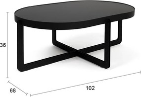 Черна масичка за кафе 68x102 cm Centre – Zuiver