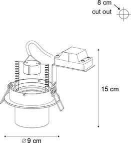 Модерно вградено прожекторно осветление бежово GU10 50mm кръгло регулируемо - Installa