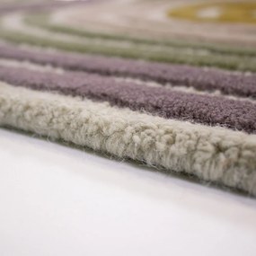 Зелен ръчно изработен вълнен килим 160x230 cm Spiral Shaped – Flair Rugs