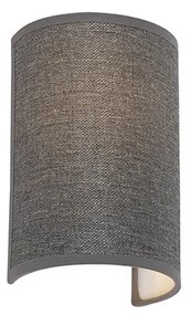 Модерна стенна лампа сива - Simple Drum Jute