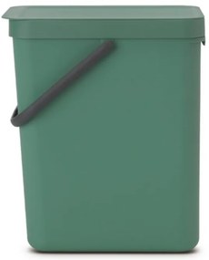 Кош за разделно събиране на боклук Brabantia Sort&Go 1003236, 25 л, Дръжка, Възможност за стенен монтаж, Тъмнозелен