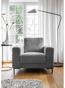 Сиво кресло от рипсено кадифе Lofty Lilly – Miuform