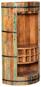 Шкаф за вино от рециклирано дърво за 8 броя бутилки в естествен цвят 60x115 cm Kaveri – Interia Home &amp; Living