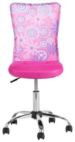 Детски стол Carmen 7022-1 LUX, До 70 кг, Мрежа, Хромирана основа, Розов/хром