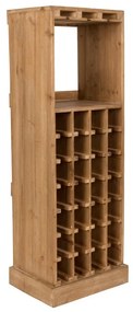 Кафяв шкаф за вино от масивна ела брой бутилки 28, 43,5x118,5 cm Claude – Dutchbone