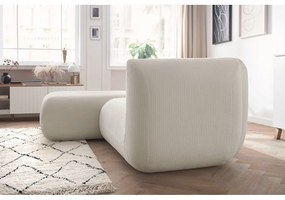 Ъглов диван от бял велур (ляв ъгъл) Lecomte - Bobochic Paris